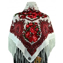 Шерстяной платок с кистями 120см ИСИДОРА (арт. 200601)