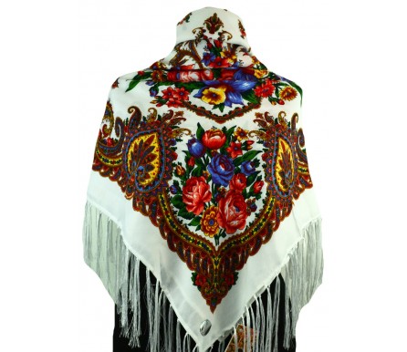 Шерстяной платок с кистями 120см ИУЛИАНИЯ (арт. 200603) 