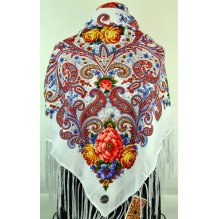Шерстяной платок с кистями 120см КАМИЛЛА (арт. 200607)