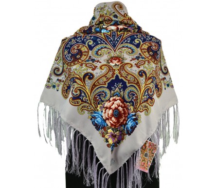 Шерстяной платок с кистями 120см КАРОЛИНА (арт. 200610) 