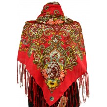 Шерстяной платок с кистями 120см КИРИЛЛА (арт. 200613)
