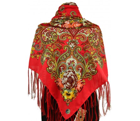 Шерстяной платок с кистями 120см КИРИЛЛА (арт. 200613) 