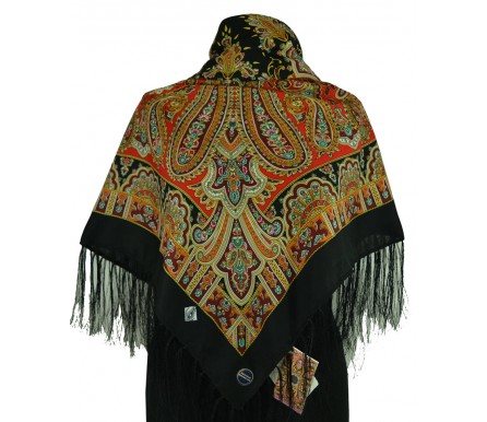Шерстяной платок с кистями 120см МАТРЁНА (арт. 200655) 