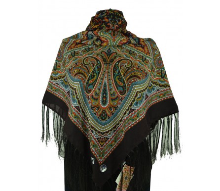 Шерстяной платок с кистями 120см МИЛЕНА (арт. 200663) 