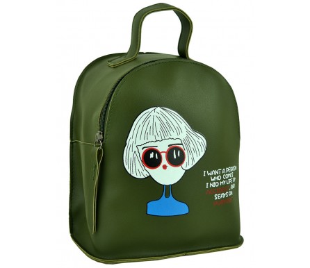 Рюкзак из Экокожи мини (арт. 201480) цвет зеленый 
